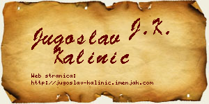 Jugoslav Kalinić vizit kartica
